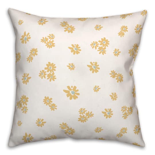Daisy Pattern Square Throw Pillow
